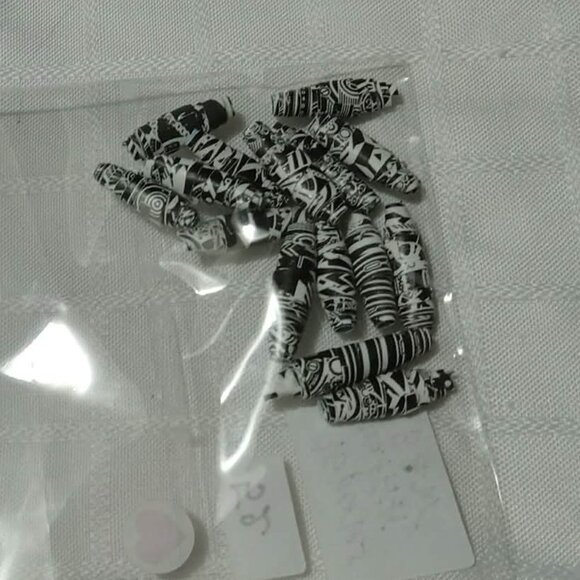 One-of-a-kind handmade/hand rolled paper beads/jewelry making/craft supplies/DIY - Picture 4 of 4